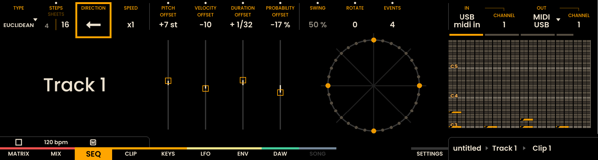 Direction Selection Screenshot