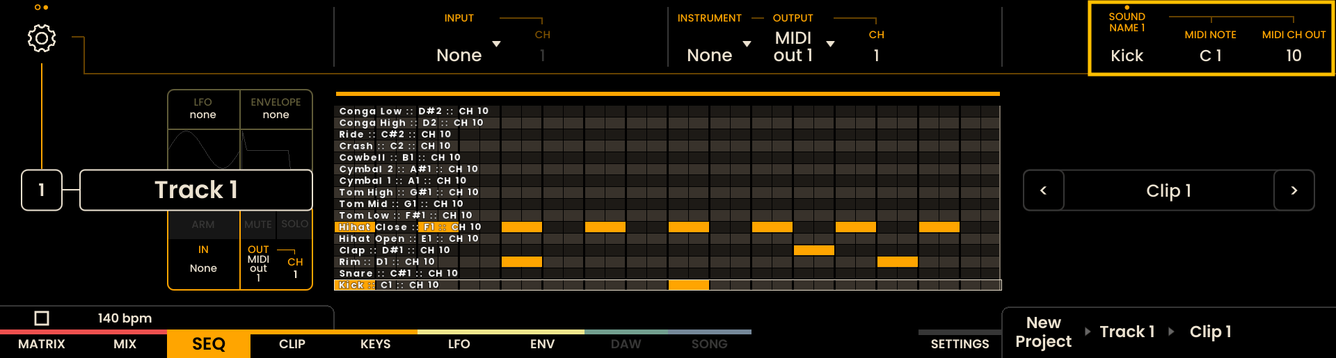 Drum Settings Screenshot
