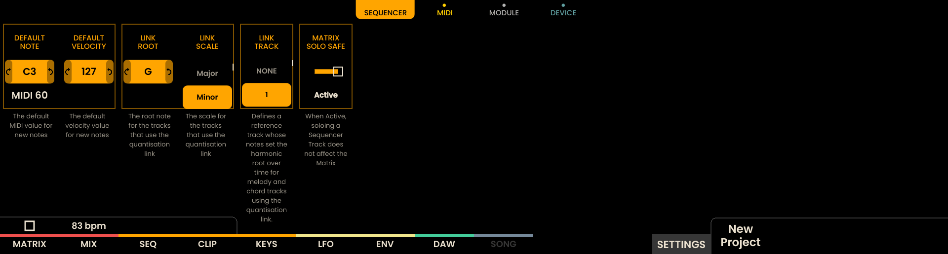 Settings Page Interface