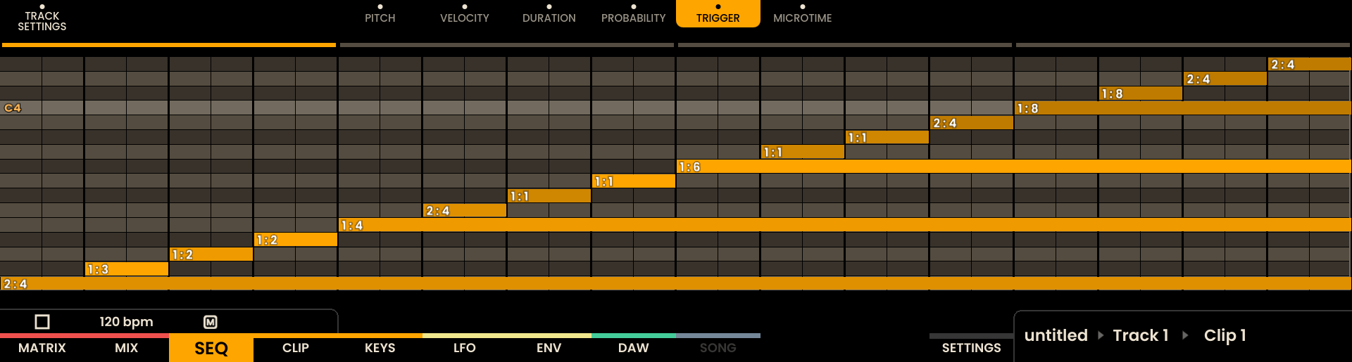 Trigger Piano Roll Screenshot
